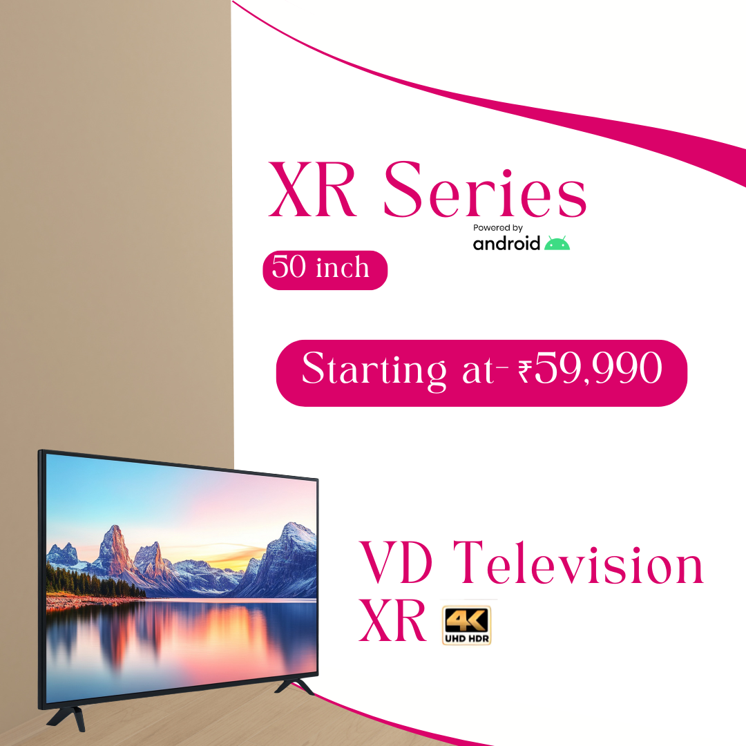 VD XR Series 50 Inch 4K UHD Smart LED TV (Android Powered)